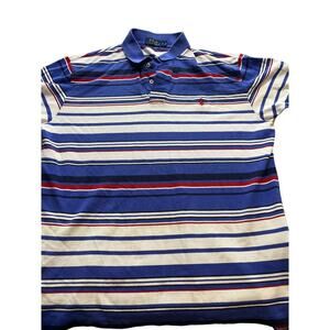 polo ralph lauren short‎ sleeve large blue striped
